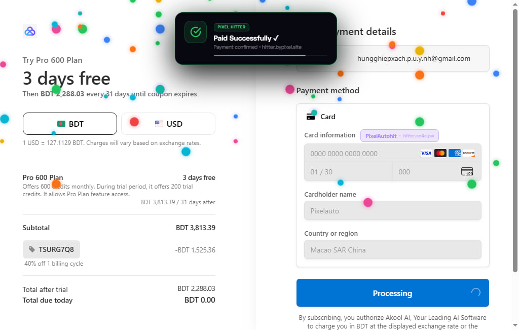 Checkout demo