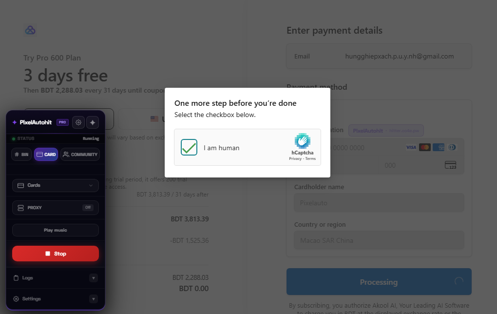 HCaptcha demo