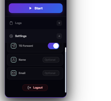 User options panel